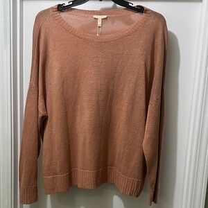 Eileen Fisher Warm Brown Crew Neck Sweater